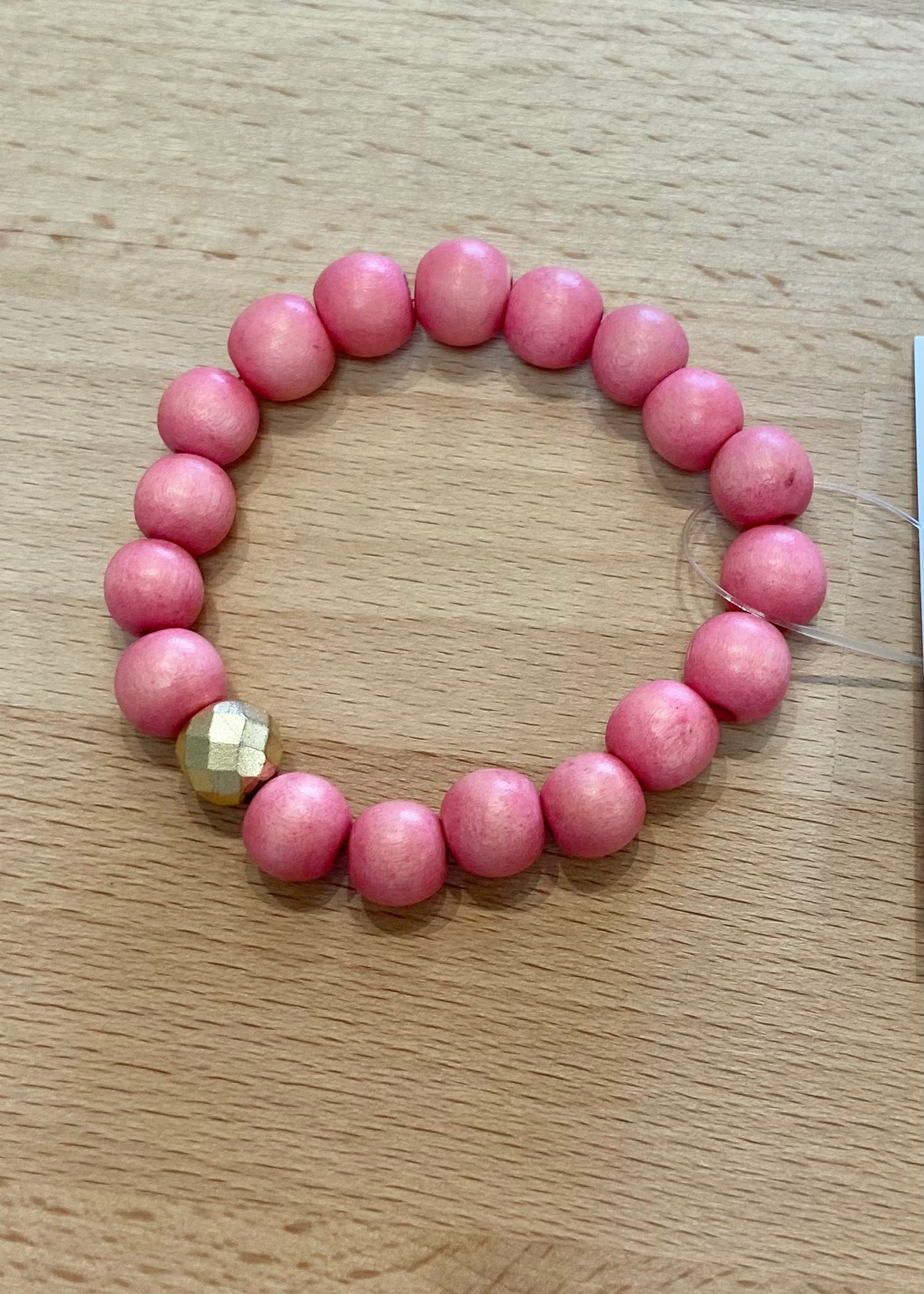 Mod Miss Natural Wood Bracelet - Pink