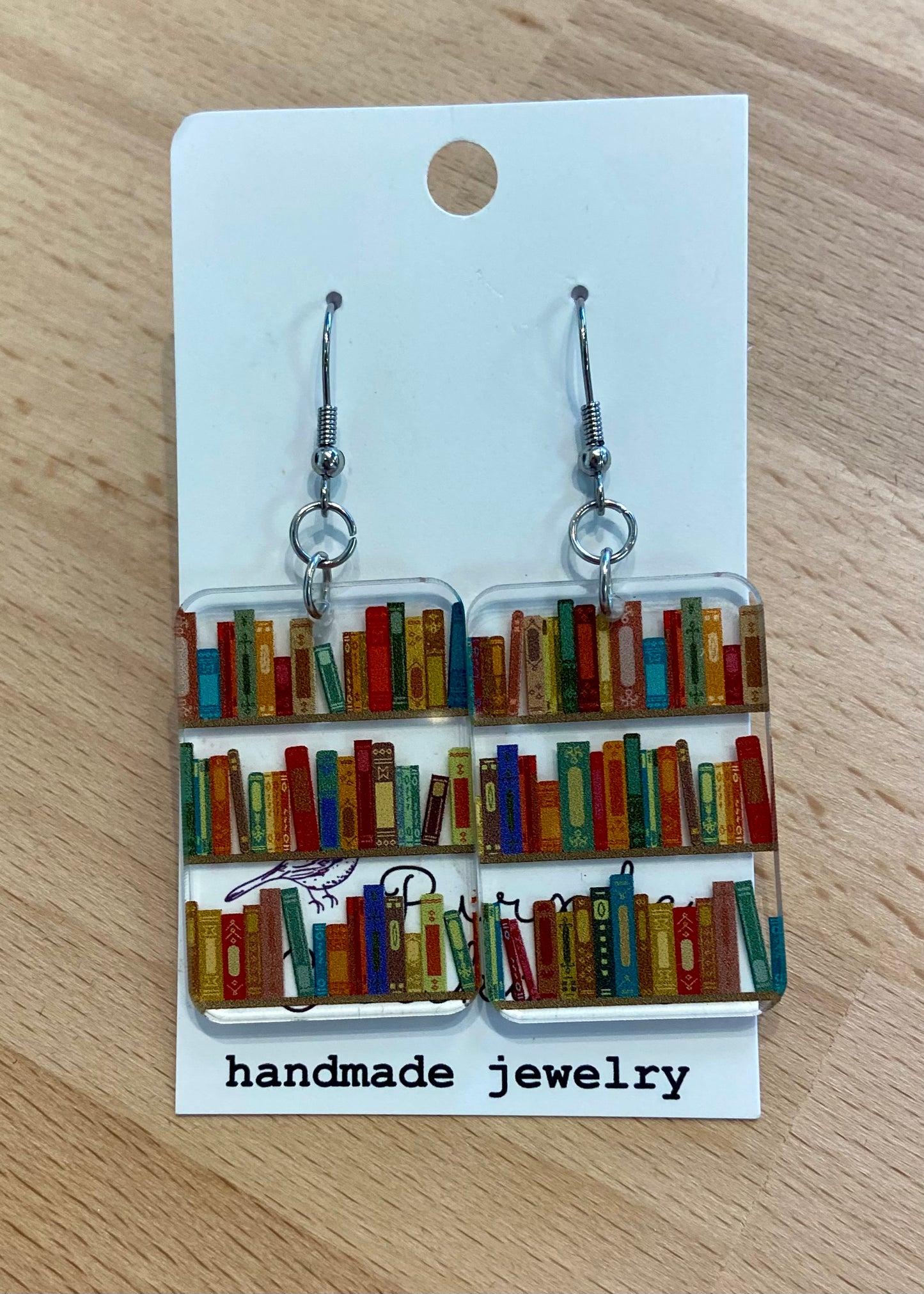 Book Lovers Acrylic Rectangle Earrings