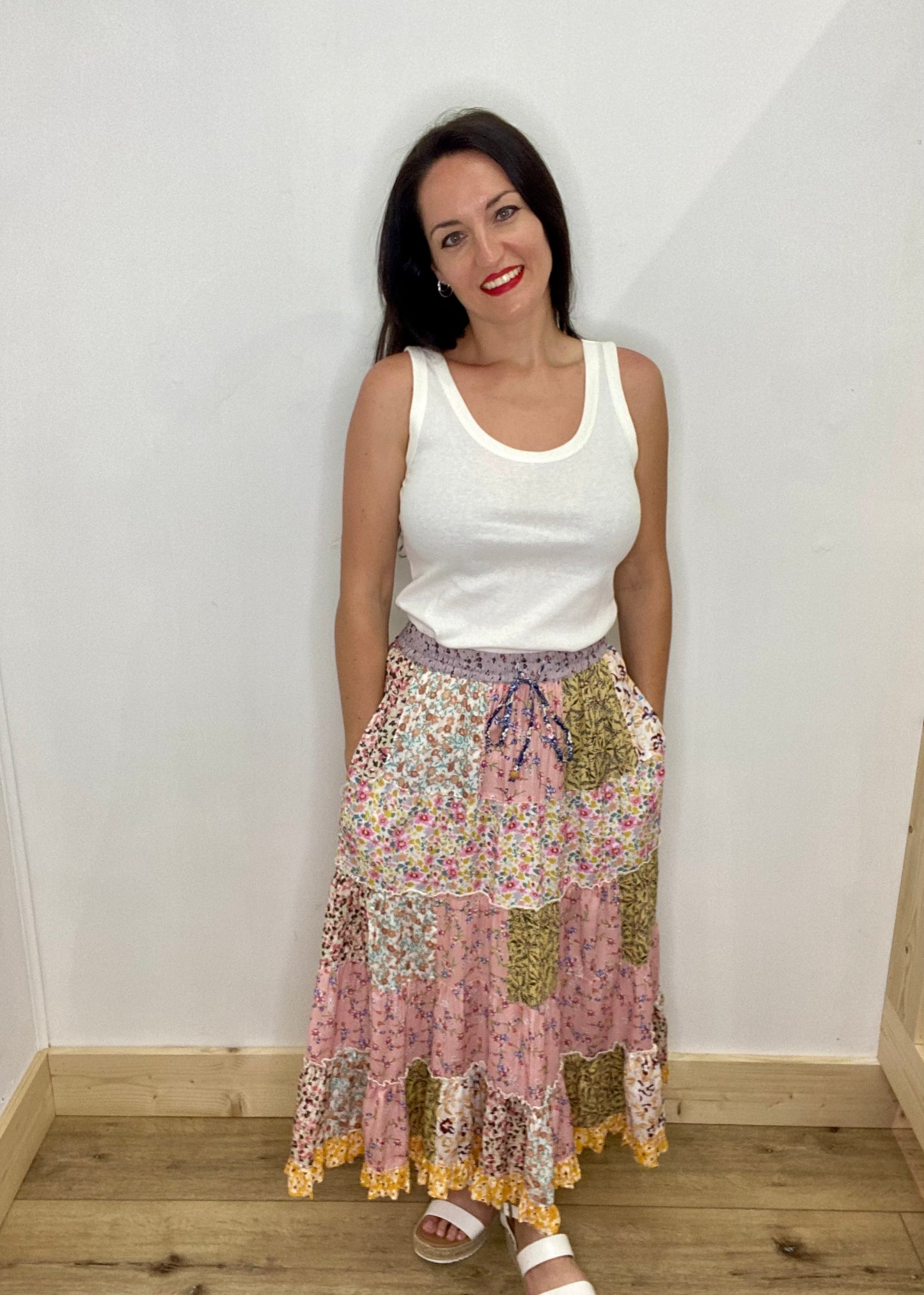 Full Bloom Tiered Floral Skirt