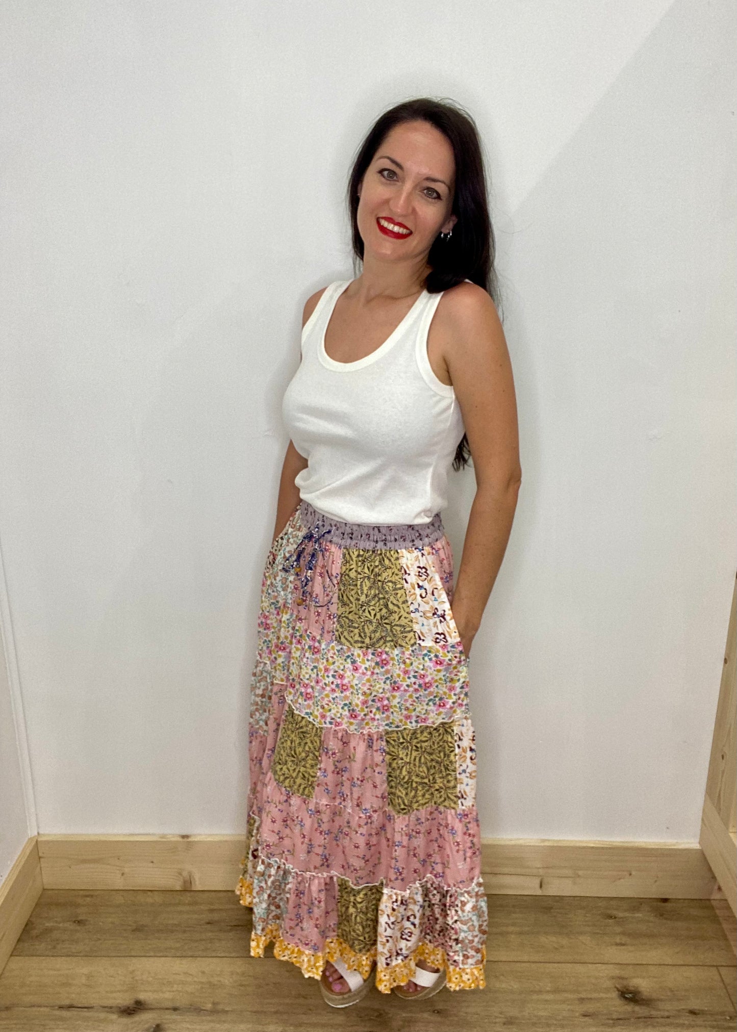 Full Bloom Tiered Floral Skirt