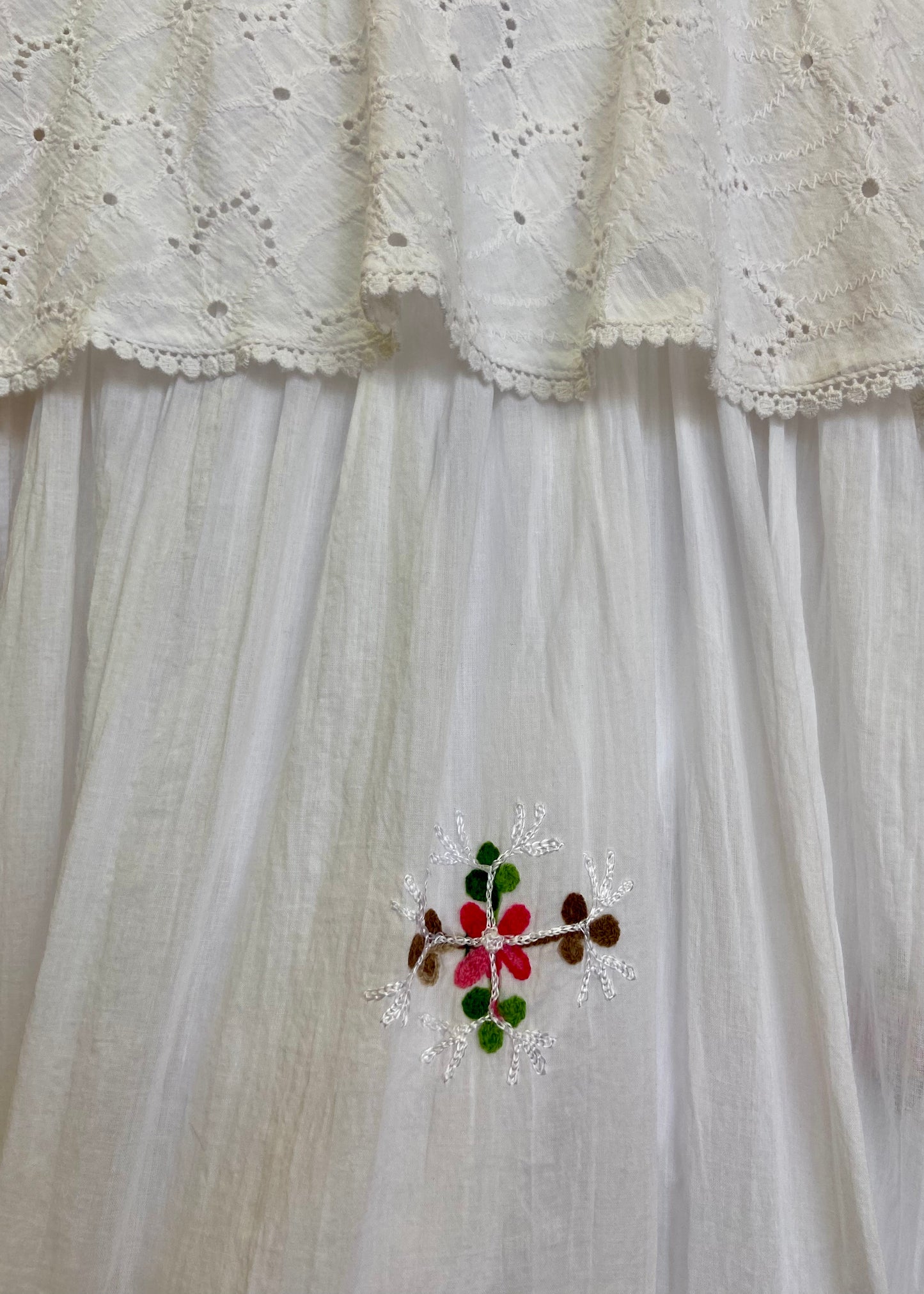 Summer Delight Hand Embroidered White Dress