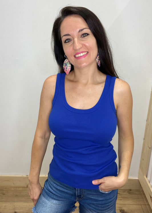 Everyday Scoop Neck Tank - Royal Blue