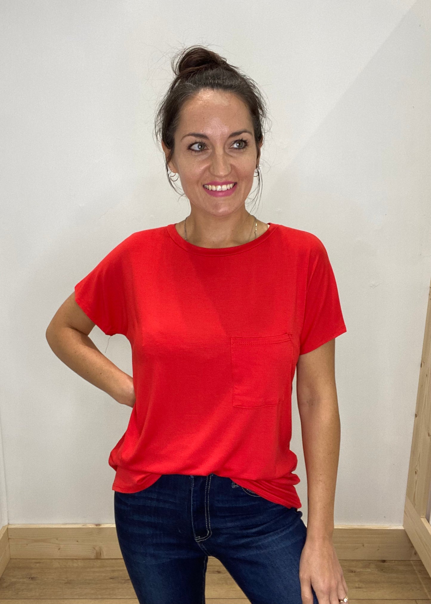 Super Soft Pocket Tee - Red