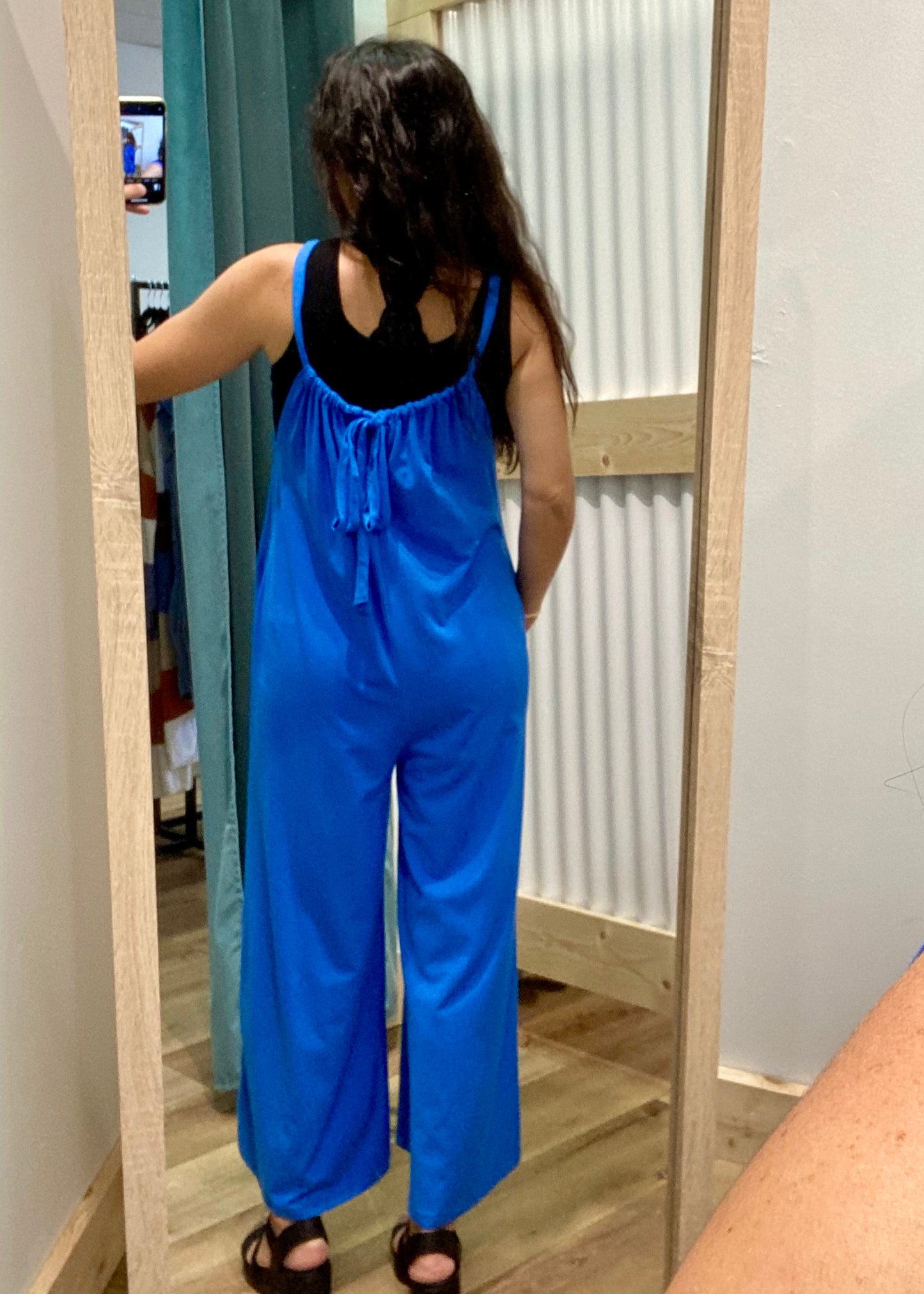 Super Comfy Tie Back Jumpsuit - Blue