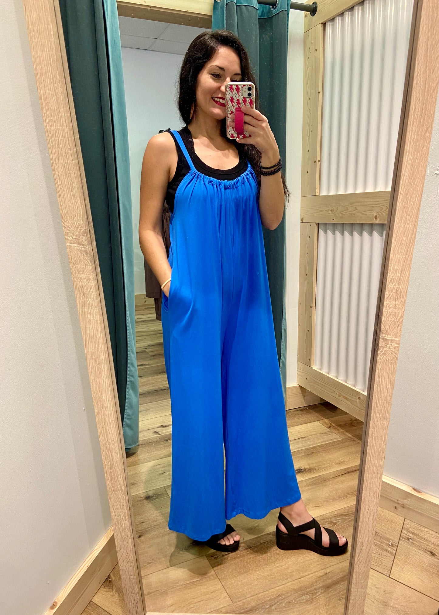 Super Comfy Tie Back Jumpsuit - Blue