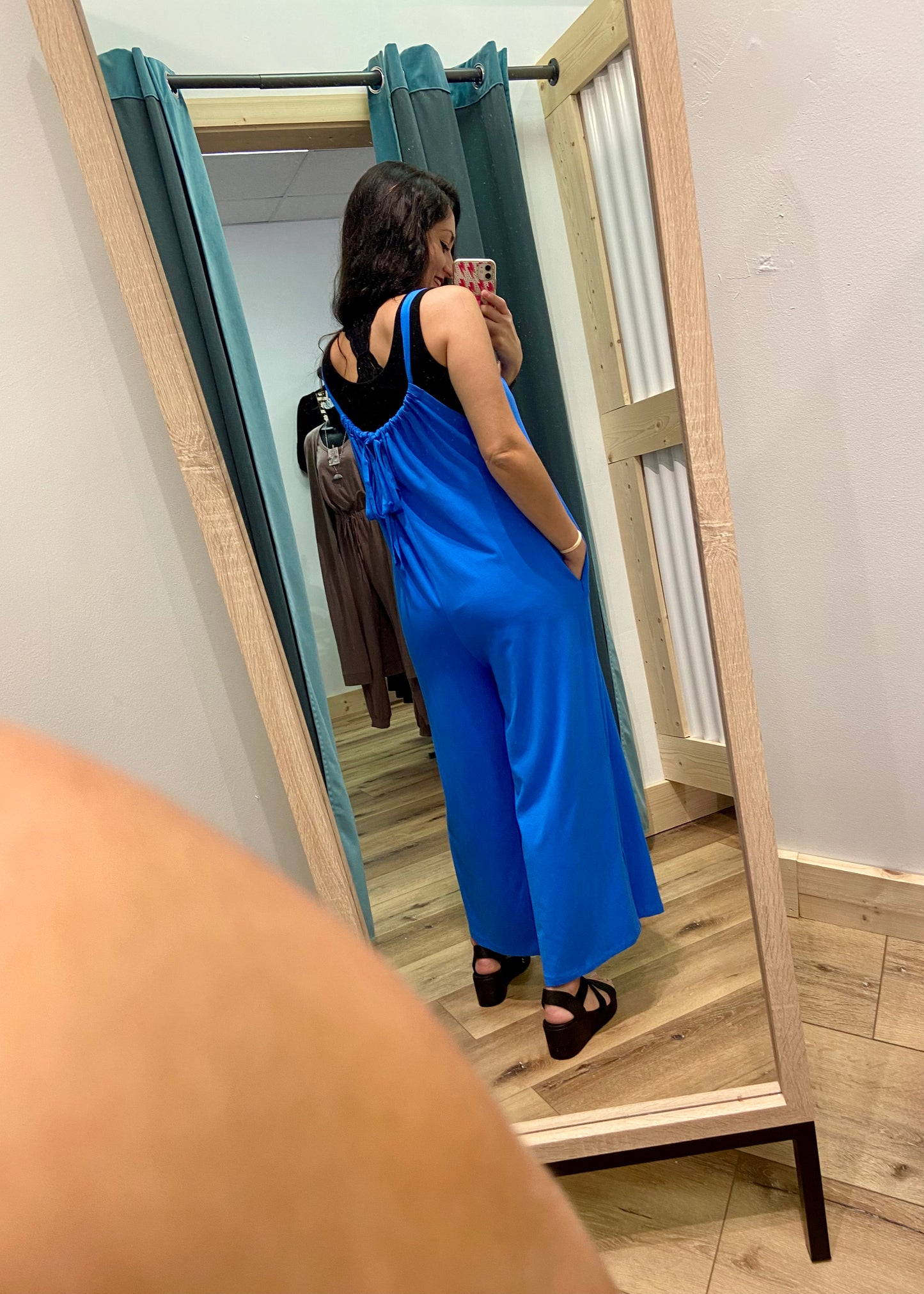 Super Comfy Tie Back Jumpsuit - Blue