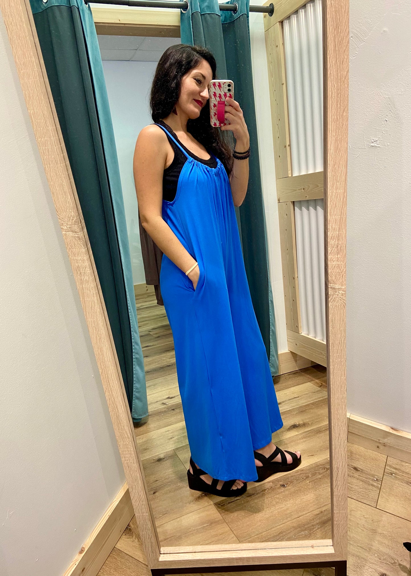 Super Comfy Tie Back Jumpsuit - Blue