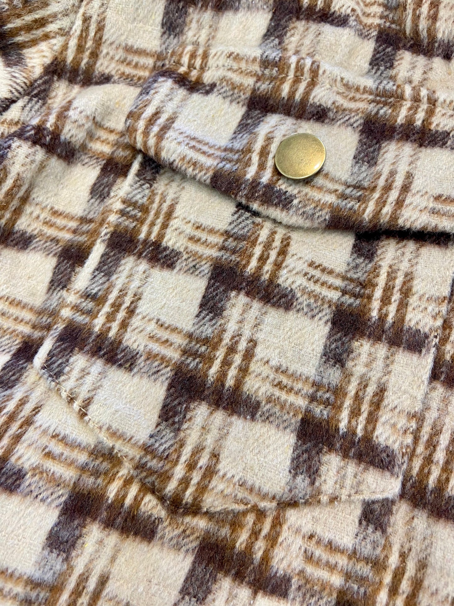 Lovely Desert Sand Plaid Shacket