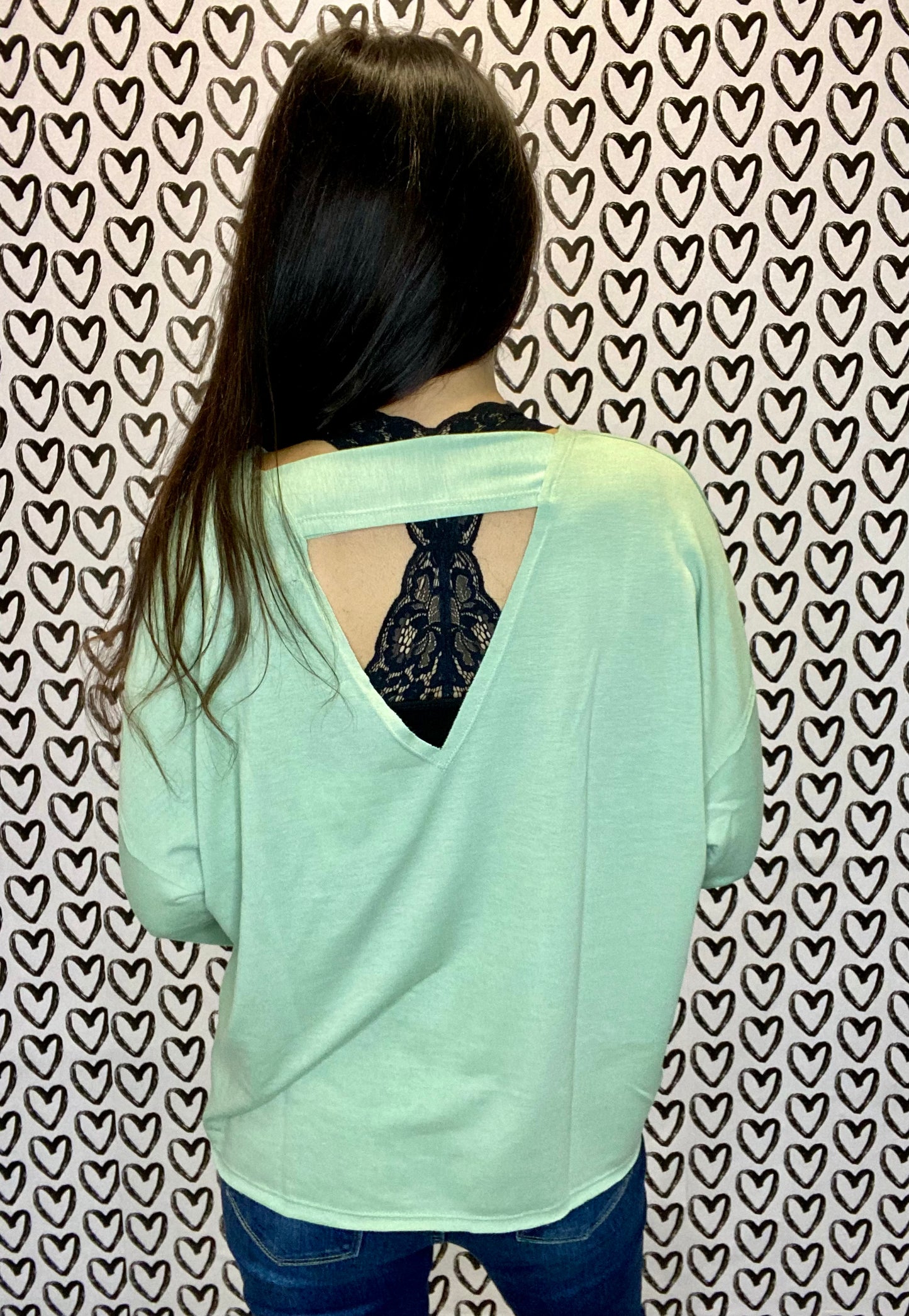 Open V Back Oversized Top