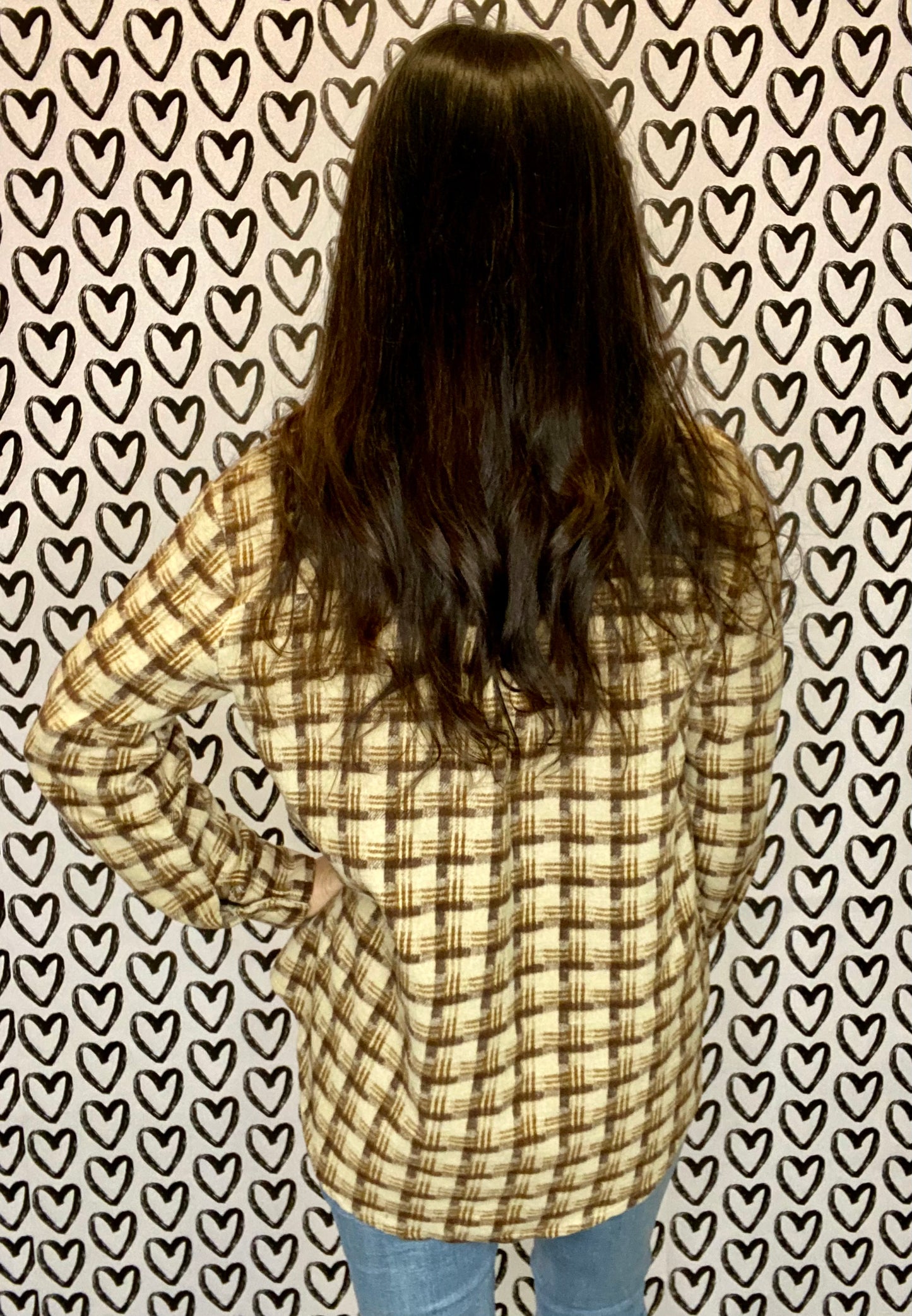 Lovely Desert Sand Plaid Shacket