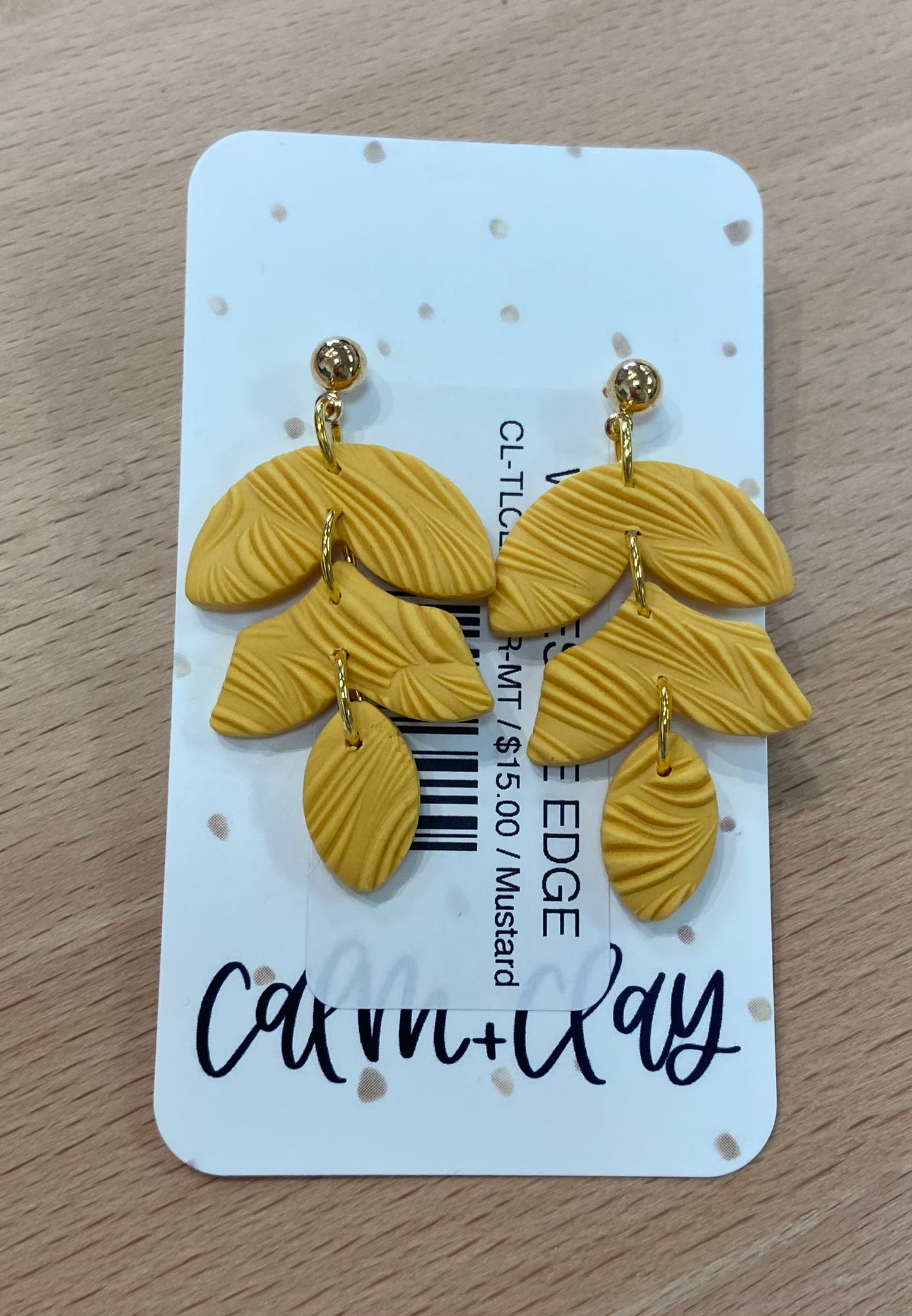 CC 3 Tier Leaf Clay Earrings