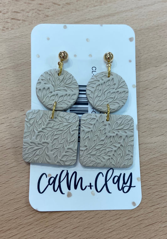 CC Around the Square Clay Earrings