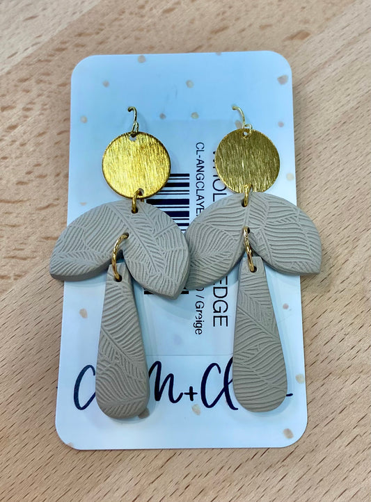 CC Gold Top Angel Clay Earrings