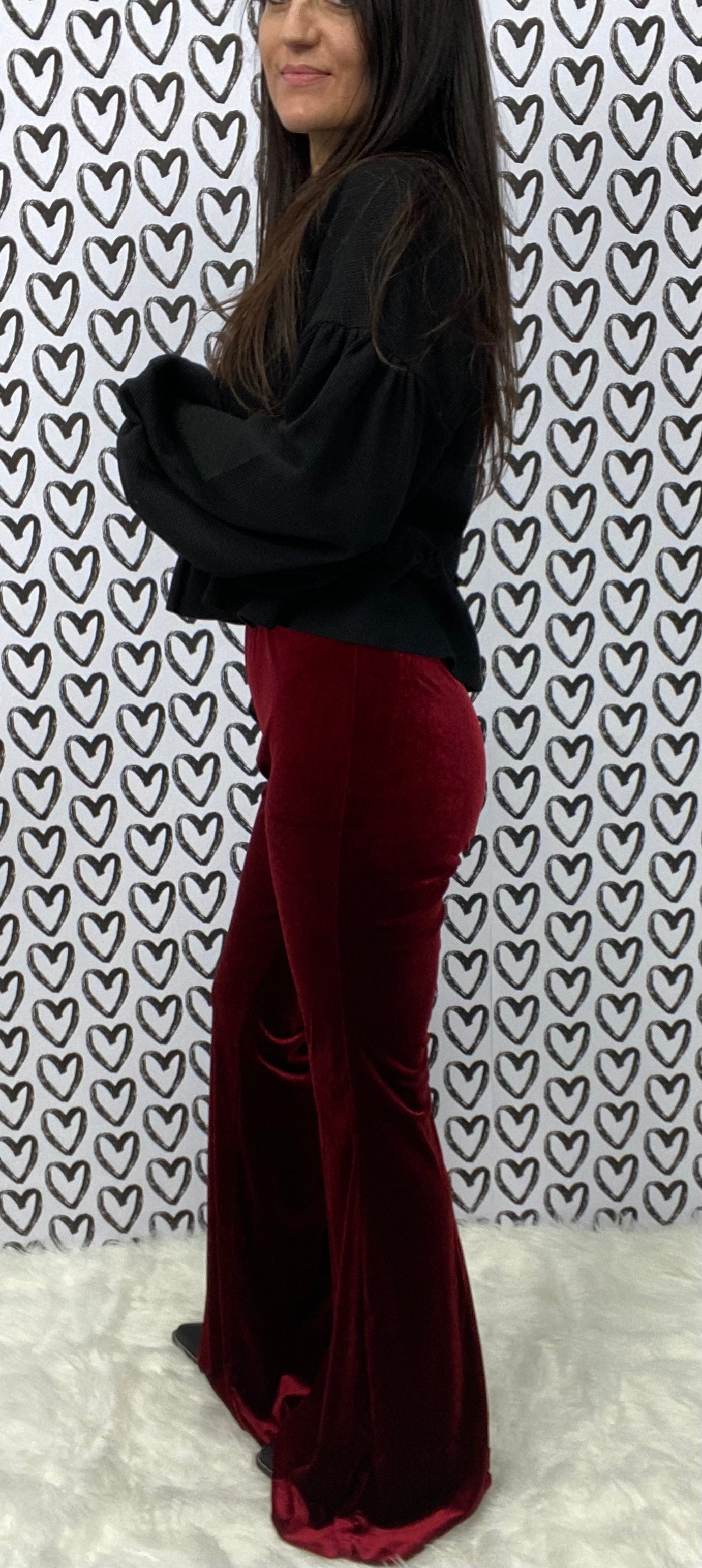 Fine Wine Velvet Flare Pants