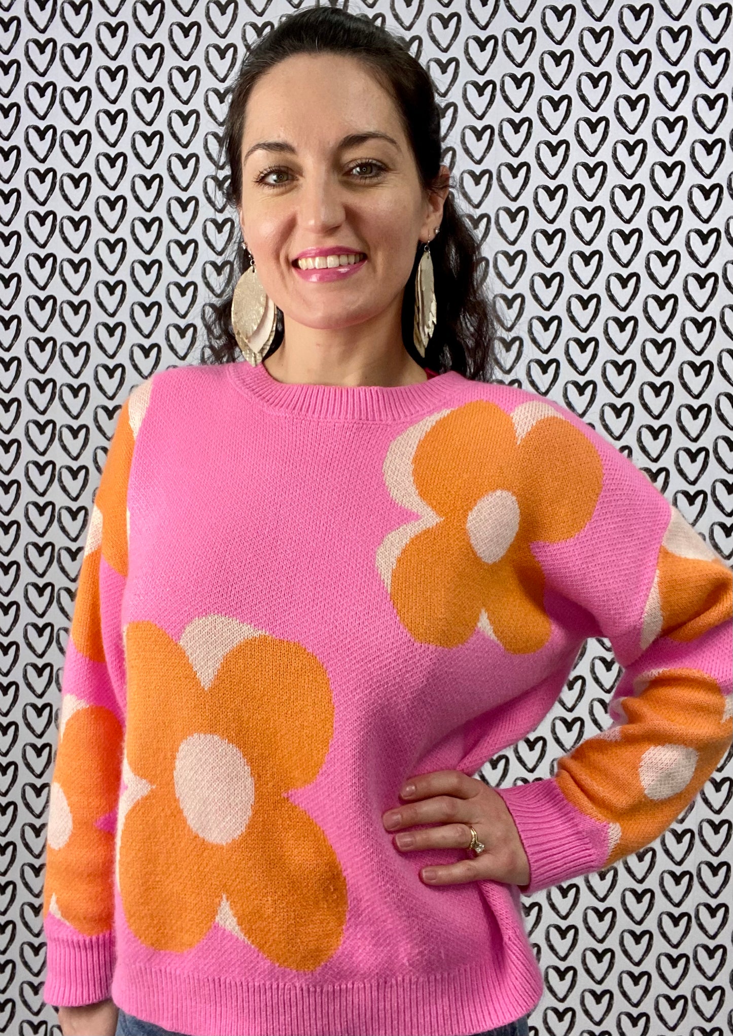 Retro Pop Flower Sweater