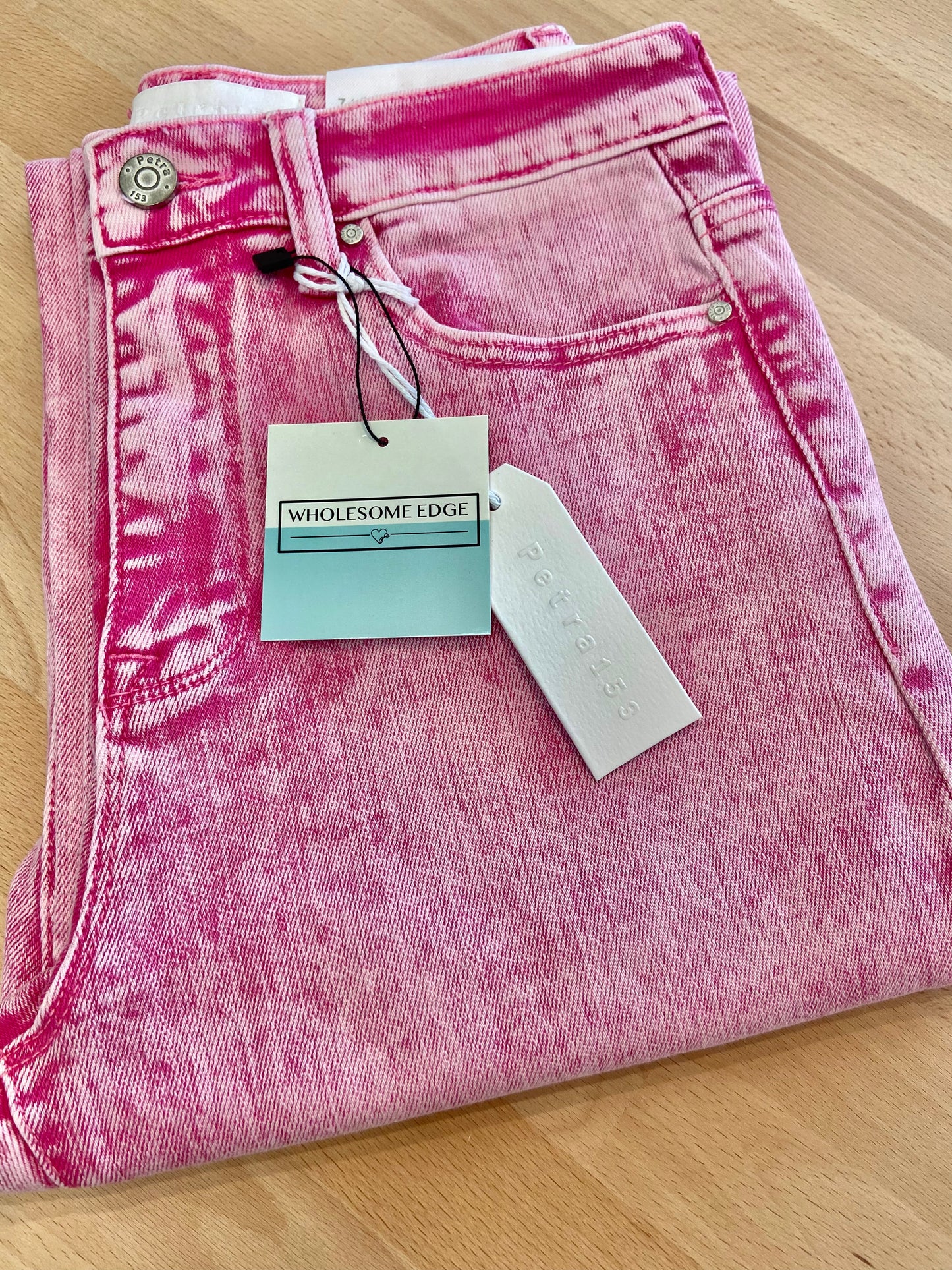 Petra153 Hot Pink Acid Wash Jeans