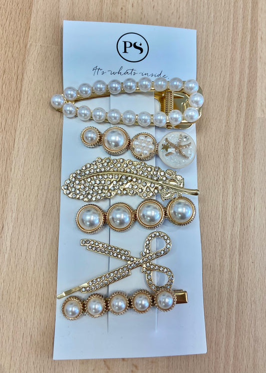 Pretty Simple Queen of Pearls Hairclip Set